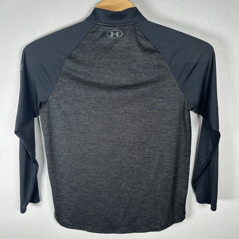 Under Armour UA Tech 1/4 Zip Shirt Mens Size Large Band Collar Loose Black Gray gallery