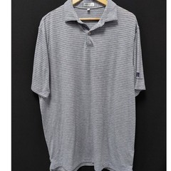 PETER MILLAR Gray Lightweight Striped Polo Men Size L