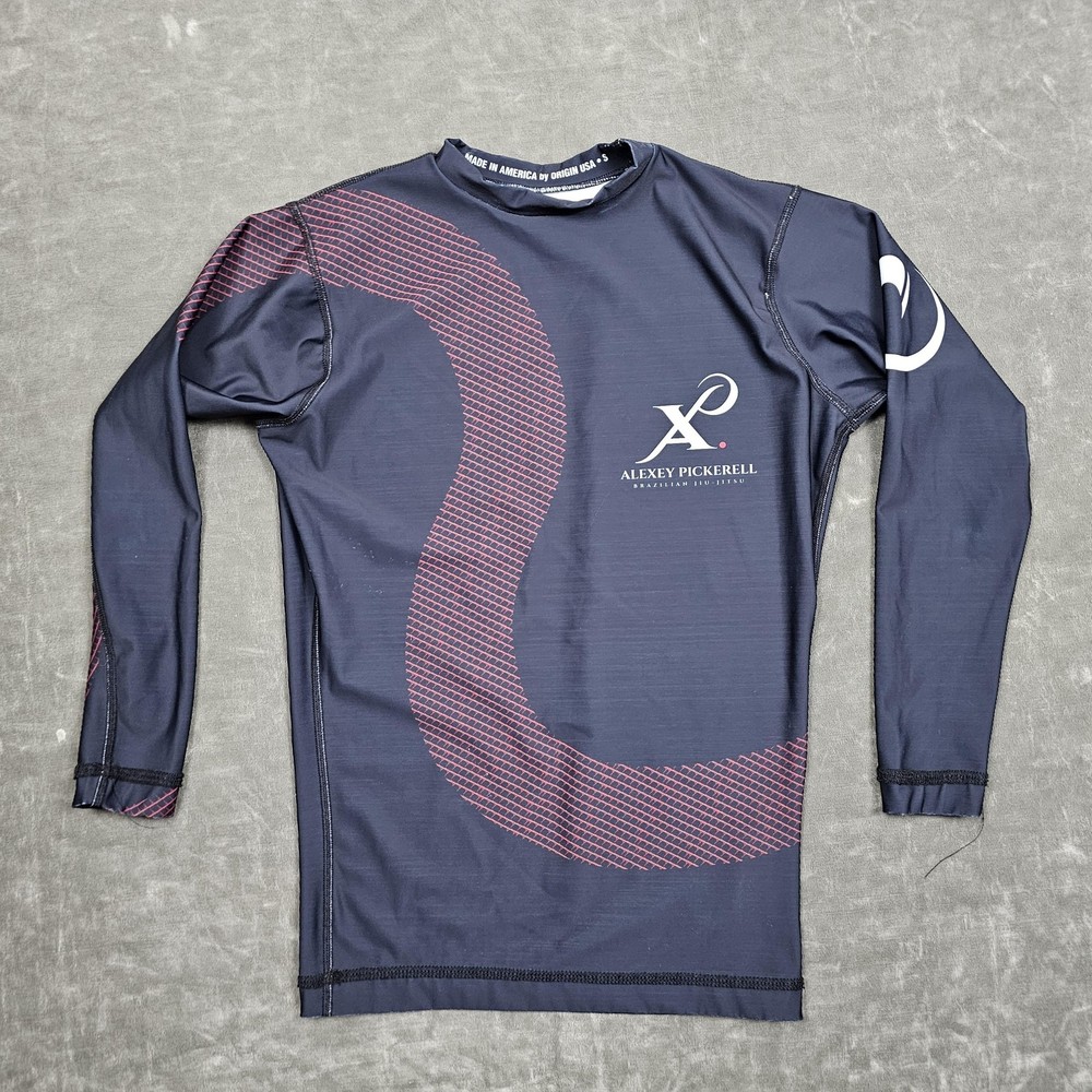 Origin Maine USA Shirt Men Small Blue Long Sleeve Alexey Pickerell BJJ Rashguard