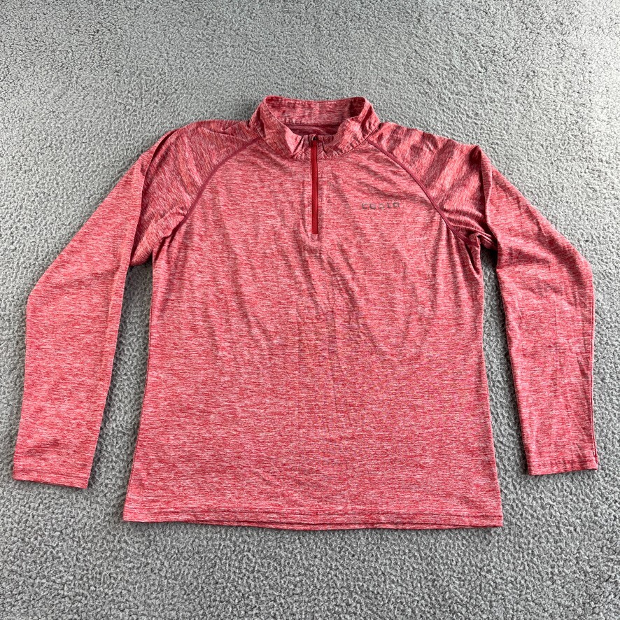 NEW Tesla Shirt Mens Large Red Athletic Top Mock 1/4 Zip Long Sleeve Gym Outdoor gallery