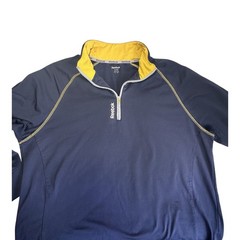 Reebok Pullover XL/EG Long Sleeve Training Top Navy Blue Gold Trim
