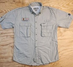 MLAW Mahindra Logo Fishing Outdoors Shirt Vented Lightweight Mens Large
