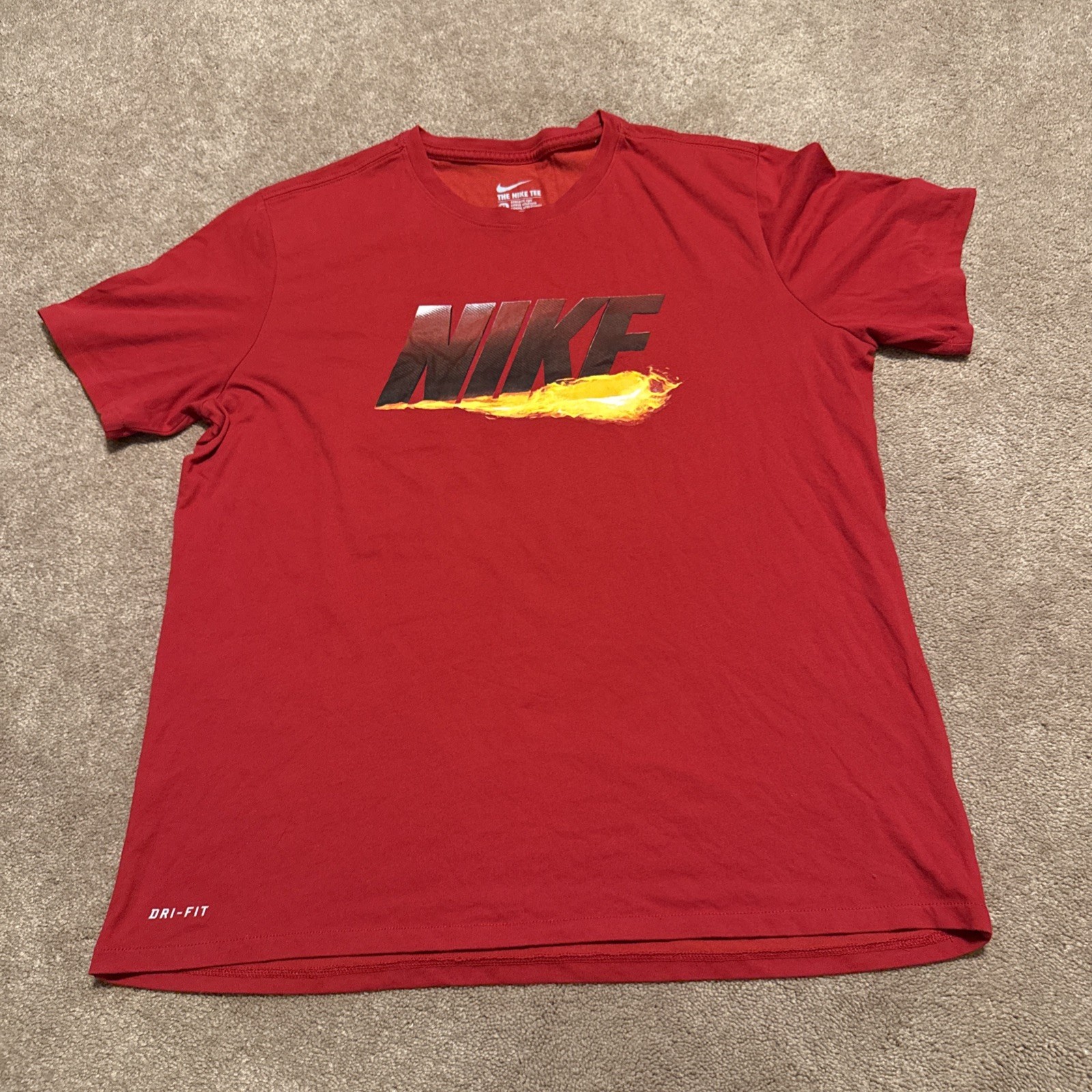 Nike Tee Athletic Cut Dri Fit XL Red Short Sleeve T-shirt XL gallery