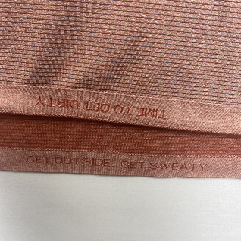 Lululemon Mens 5 Year Basic Tee Shirt Short Sleeve Micro Stripe Orange Sz Large gallery
