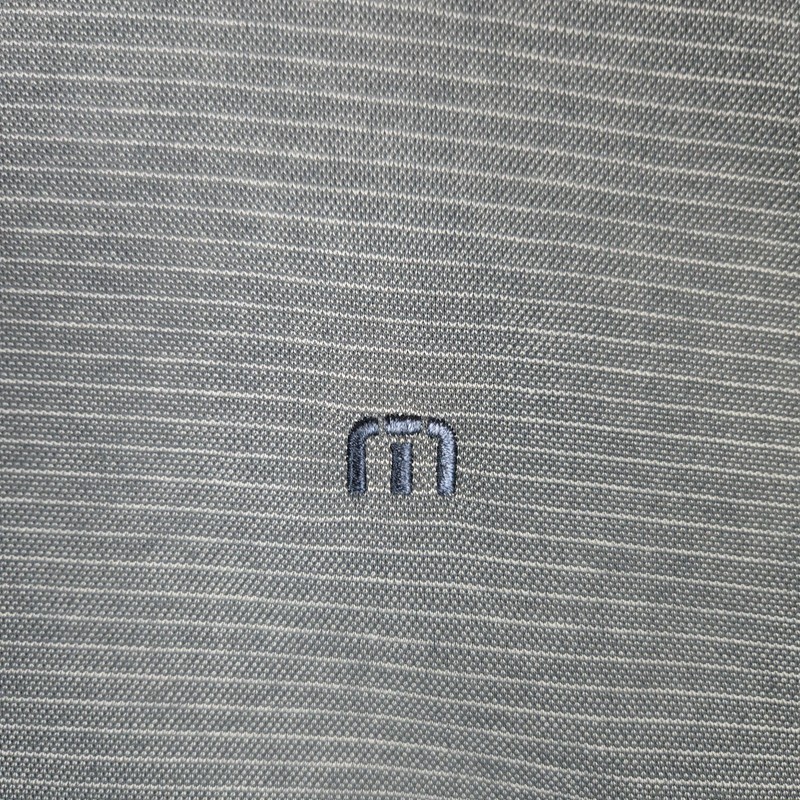 TRAVIS MATHEW Mens Size 2XL Performance Cotton Polo Shirt Blue Gray Golf gallery