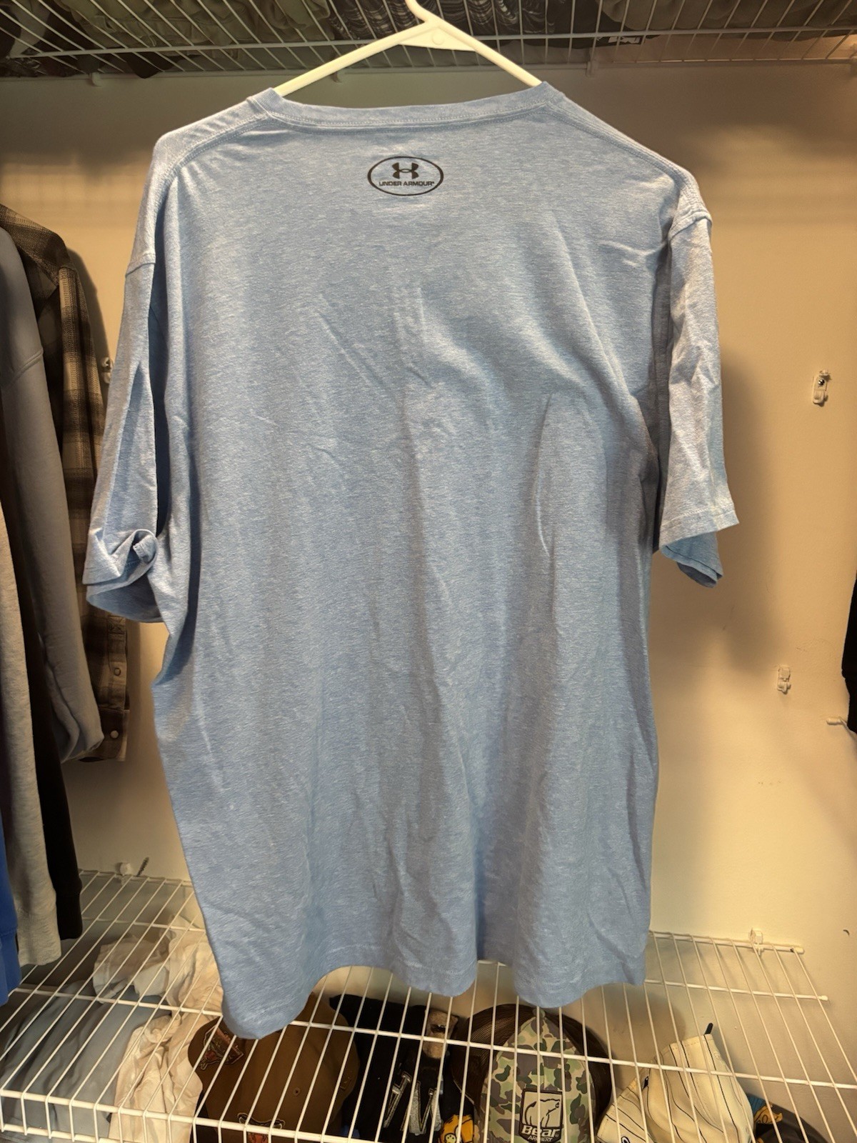 Under Armour HeatGear Men's XL Blue Solid Polyester Loose Crew Neck T-Shirt gallery
