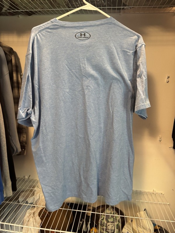 Under Armour HeatGear Men's XL Blue Solid Polyester Loose Crew Neck T-Shirt gallery