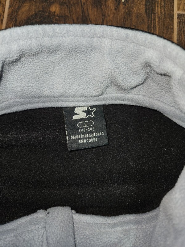 Starter Brand 1/4 Zip Pullover L (42-44) Black & Gray Fleece Long Sleeve 70892 gallery