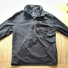 Free Country Men’s 1/4 Zip Mock Neck Pullover Top Black M Polyester