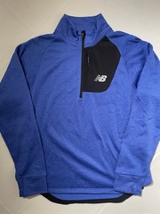 New Balance Running Men’s NBHeat Quarter Zip Pullover, Blue, Size Medium