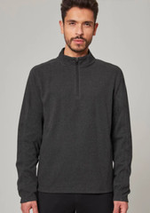 Mondetta Men’s Fleece Gray Charcoal Stretchable Sweathshirt Quarter Zip Pullover