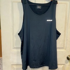 EXRUN Sleeveless Activewear Shirt Adult 3XL XXXL Gray Blue Sport Stretch Mens