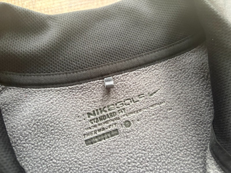NIKE GOLF 1/4 ZIP SWOOSH PULLOVER TECH SWEATER GRAY WHITE MENS SMALL EXCELLENT gallery
