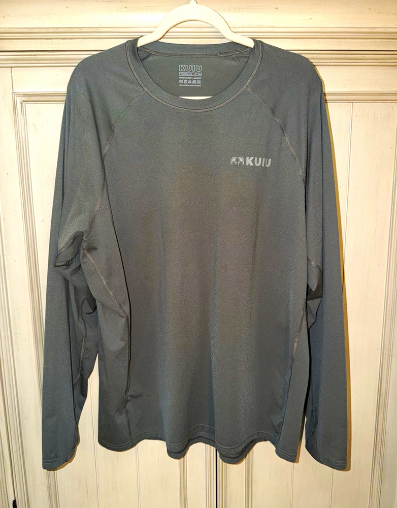 KUIU Peloton 118 Men's Lightweight Knit Crew Neck Long Sleeve Tee Stone 3XL