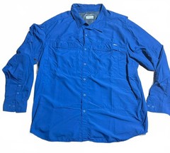 Columbia Silver Ridge Shirt Mens XXL Long Sleeve Omni Shade Vented Fishing Blue