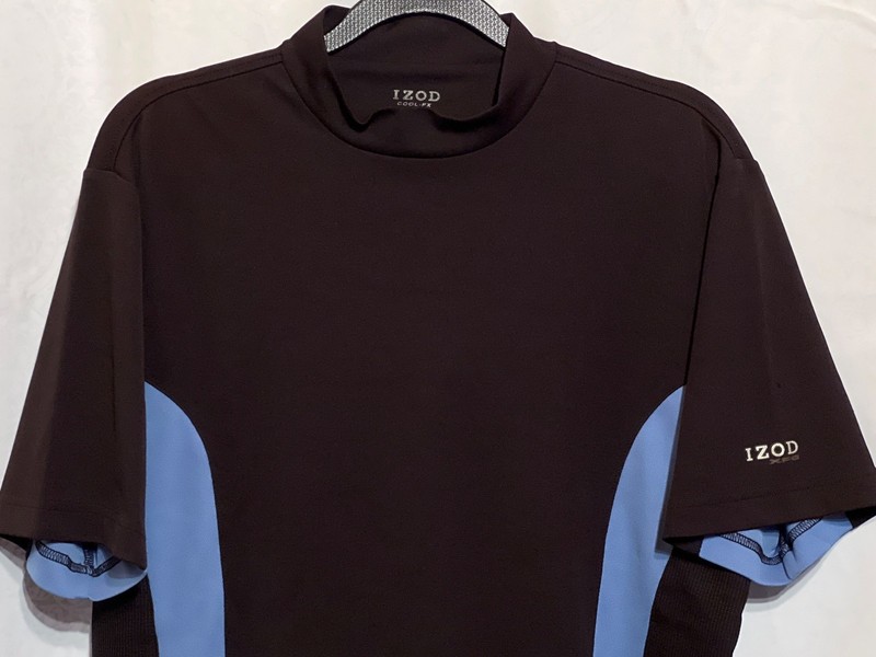 IZOD Cool FX Men's Size S Performance Shirt Black Blue Color Block Athletic gallery