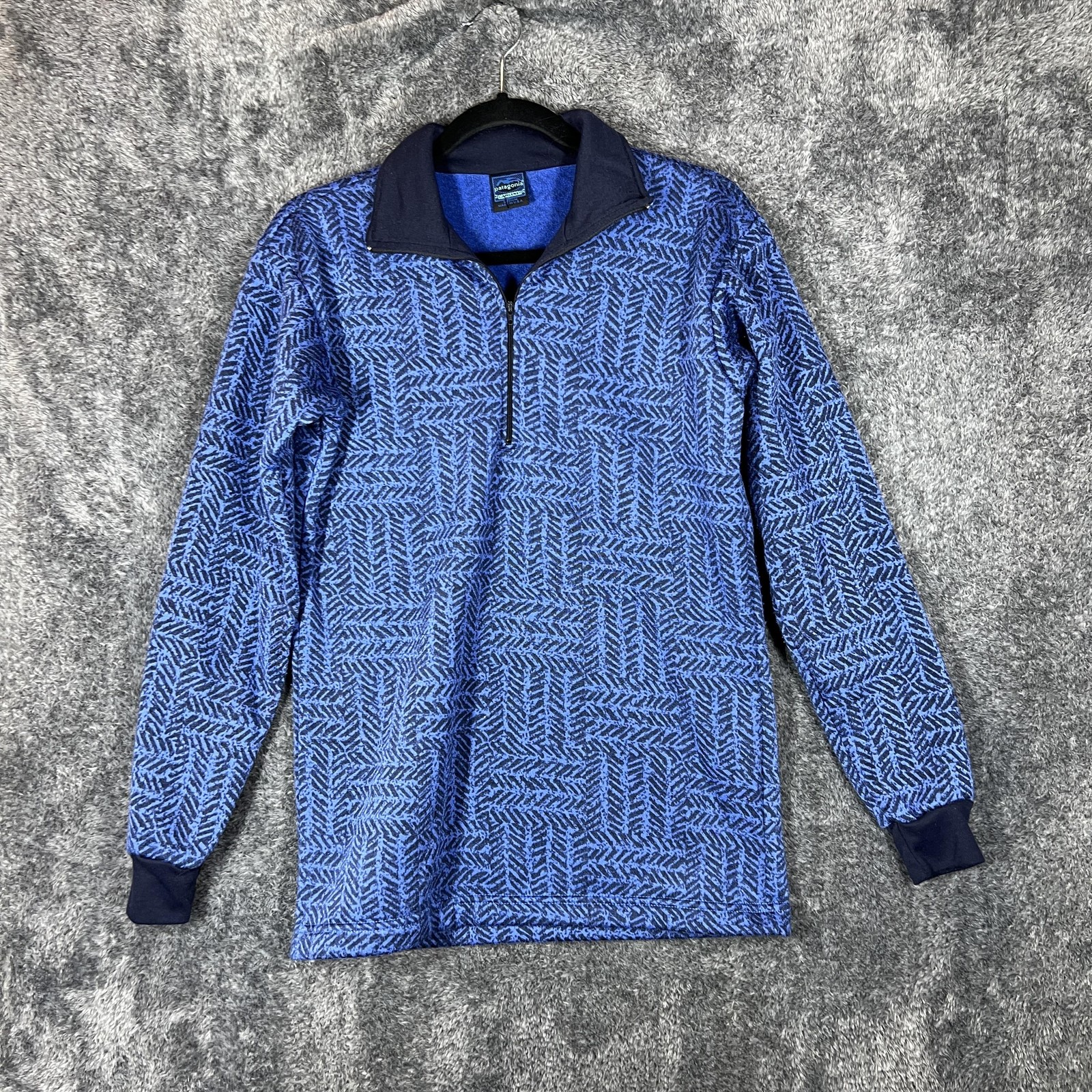 Vintage Patagonia Capilene Pullover Mens Medium Blue 1/4 Zip Fleece Made USA 90s gallery