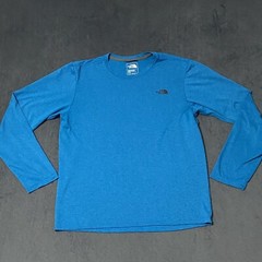 The North Face Shirt Mens Small Blue Long Sleeve Flash Dry Logo Outdoor Hiking