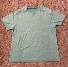 Mens Lululemon Metal Vent Crew Neck T Shirt Short Sleeves Teal Green Sz XXL