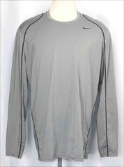 Nike Pro Dri-FIT Gray Fitted Long Sleeve Athletic Shirt 703110-091 Mens XL