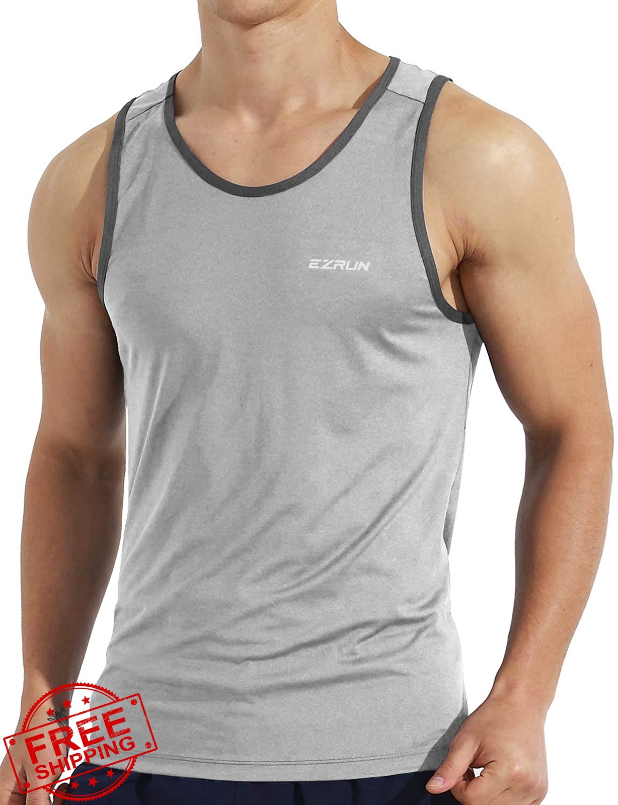 EZRUN Men's Quick Dry Tank Top UPF 50+ Workout Beach Swim Shirt gallery