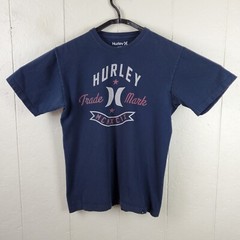Hurley Shirt Mens Medium Blue Crew Neck Short Sleeve Graphic Stretch Pullover