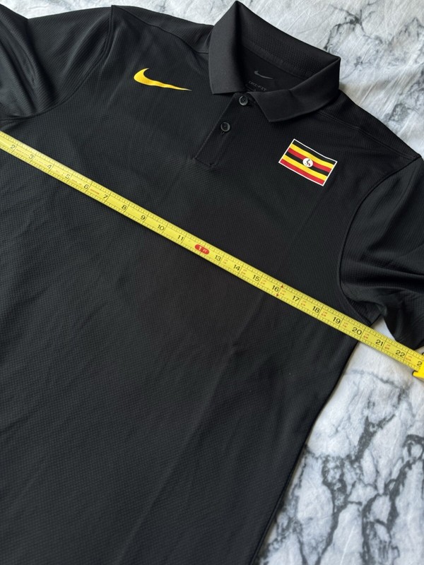 Nike Pro Elite Track & Field Uganda Team Issued Black Polo Shirt Mens Size Small gallery