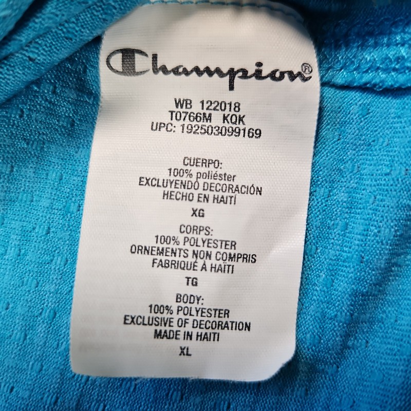 Champion Men's Bright Blue Performance Athleticwear Short Sleeve Shirt Size XL gallery