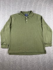 Saddlebred Men’s Long Sleeve Polo Shirt Olive Green Size Large