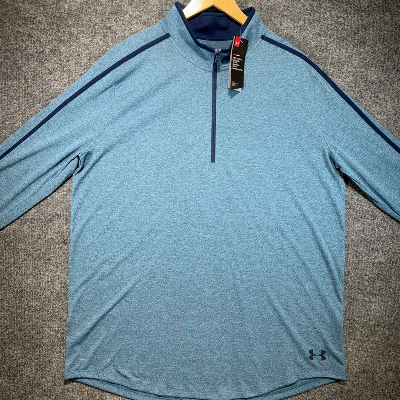 Under Armour UA Siro Elite 1/2 Zip Pullover Mens 2XL Blue Heathered Performance gallery
