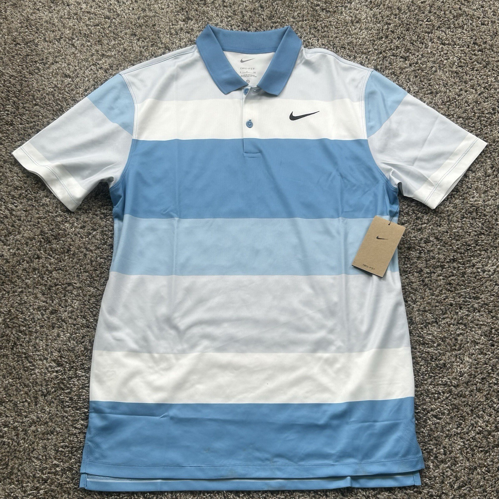 Nike Victory Dri-FIT Golf Polo Striped Blue Men’s Size Small FZ7448-489 gallery