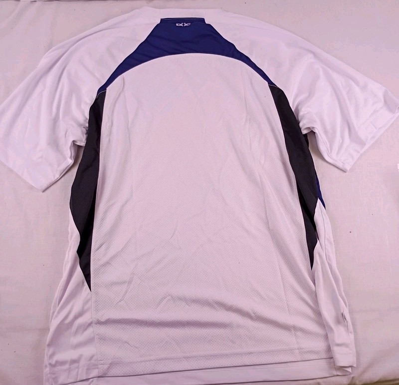 Duc Respect Men's XL Short Sleeve White Blue & Black Activewear Tennis Shirt New gallery