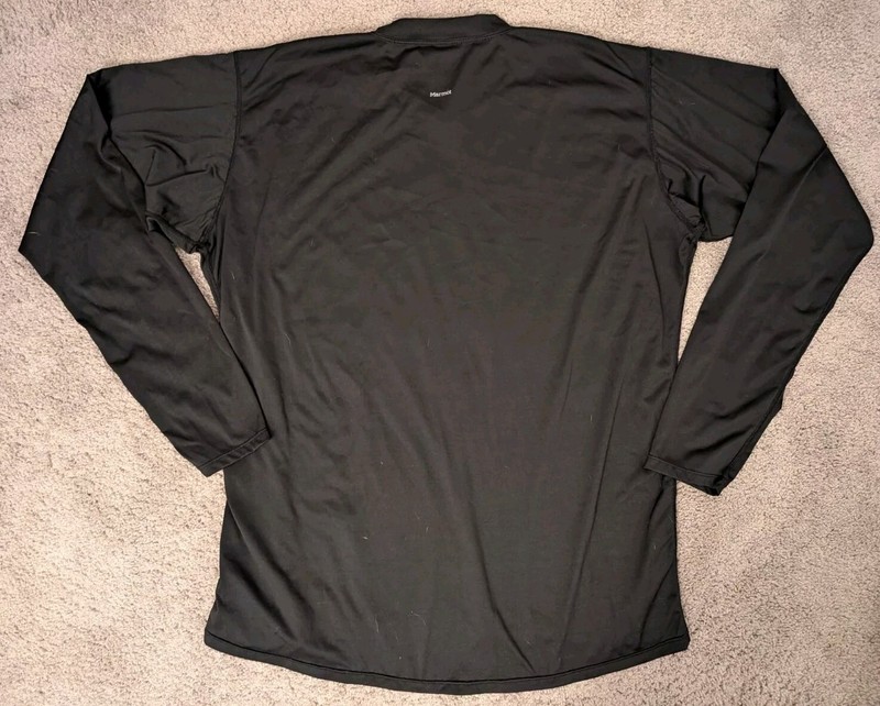 Marmot Base Layer Black V- Neck Stretchy Lightweight Size XL gallery