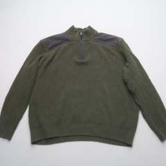 St Johns Bay Mens 1/4 Zip Sweater XXL Green Pullover Hunting Outdoors Shooting