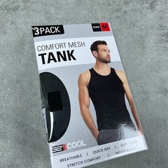 3-Pack 32 Degrees Cool Mens Comfort Mesh Tank Tops Black Medium a0741