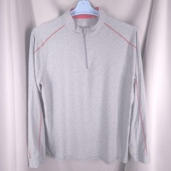 Tasc Performance Pullover Mens XL Gray 1/4 Zip Mock Neck Activewear Tagless