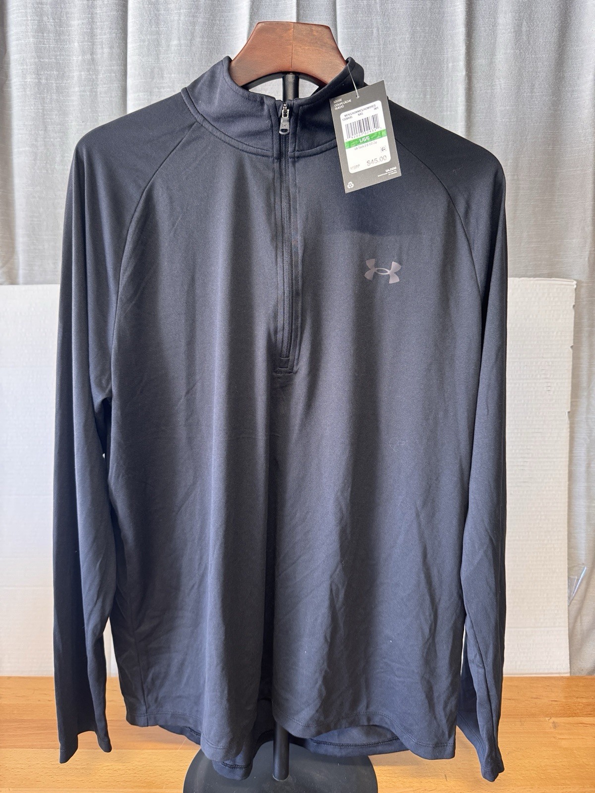 Under Armour Men's Tech 2.0 1/2 Zip LS Tee Shirt Long Sleeve T-Shirt Black LARGE gallery