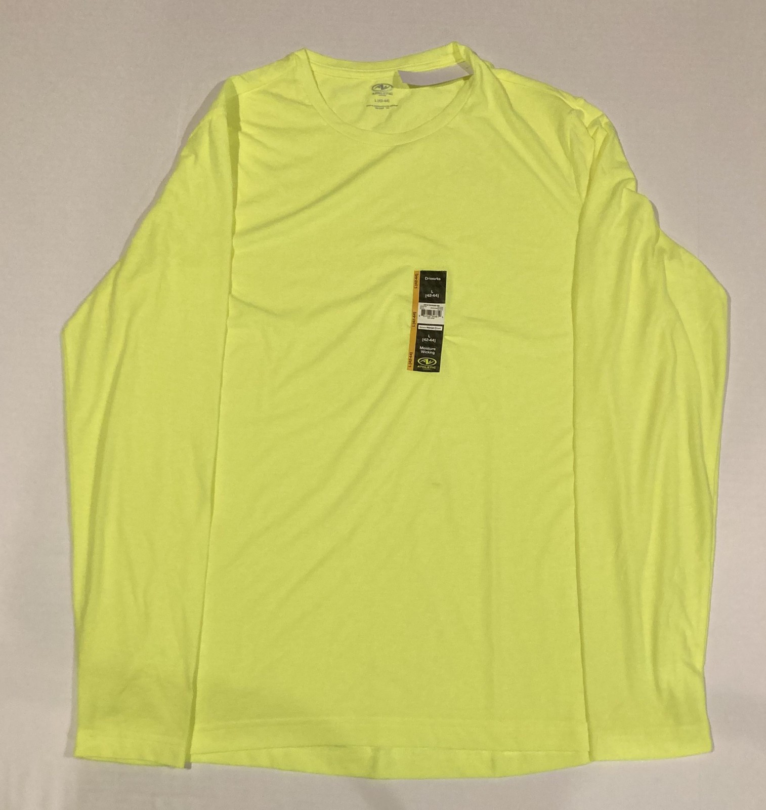 Athletic Works Men Size Large Long Sleeve Moisture Wicking Tri Blend Yellow gallery