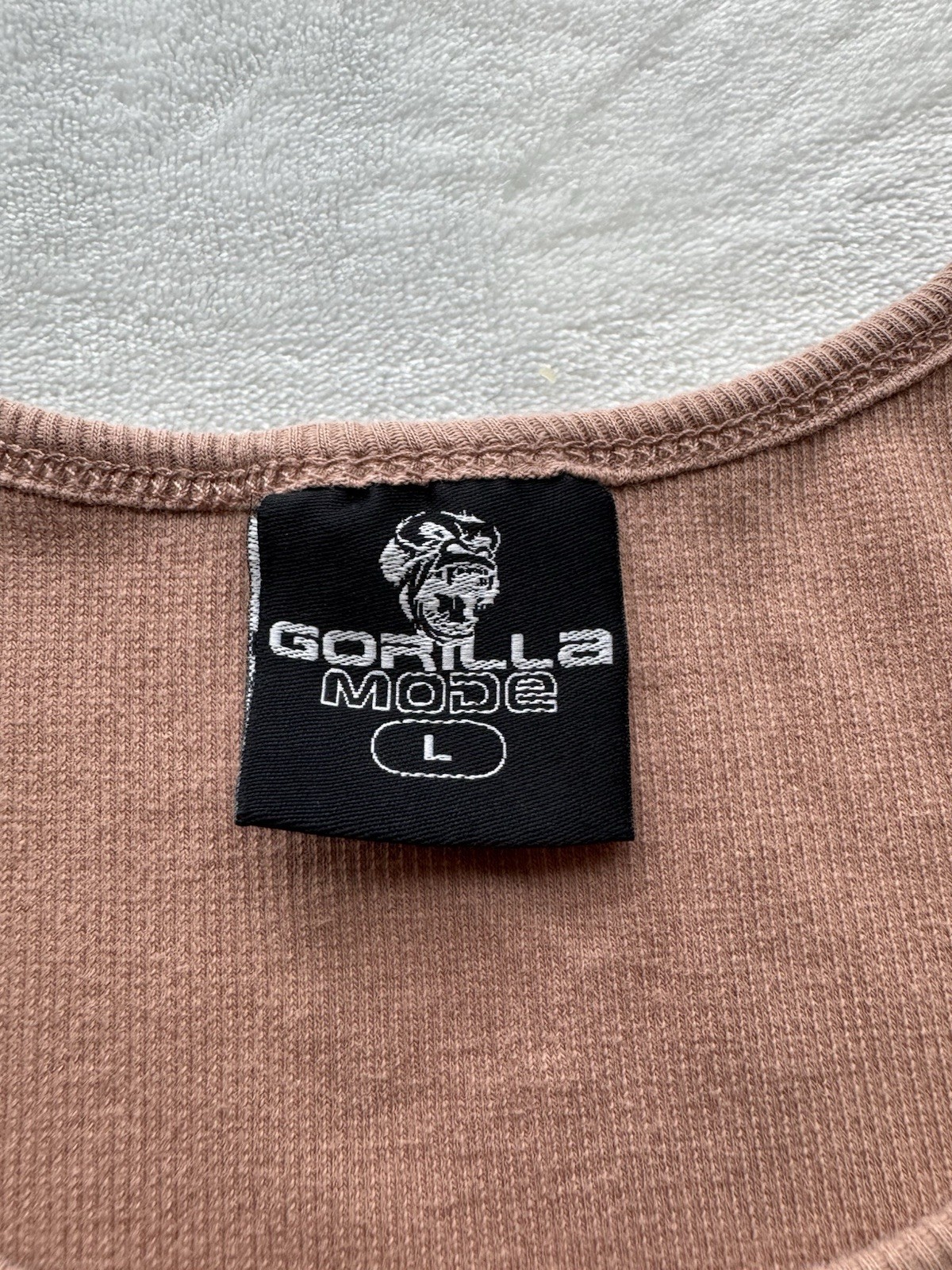 Gorilla Mind Gorilla Mode Men’s Ribbed Tank Top Large Salmon Pink Gym Muscle Fit gallery