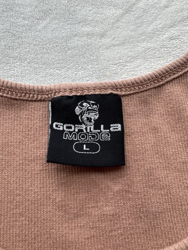 Gorilla Mind Gorilla Mode Men’s Ribbed Tank Top Large Salmon Pink Gym Muscle Fit gallery