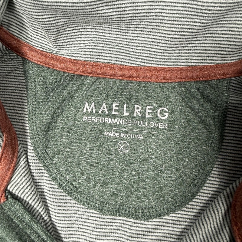 MAELREG Performance Pullover Mens XL Green 1/4 Zip Long Sleeve Shirt Top gallery
