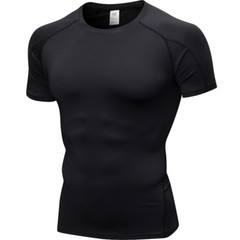 Mens Tight Short Sleeve T-Shirt Fitness Running Elasticated Sports Tops