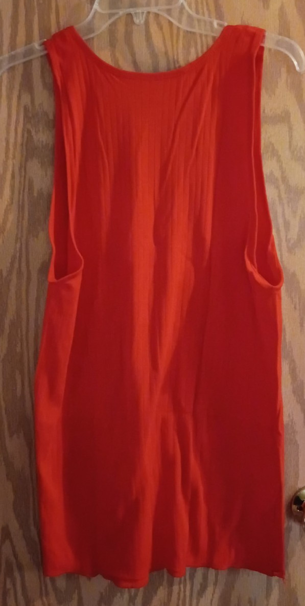 Vintage Fruit Of The Loom Red Ribbed Beater Tank Top Sz XL Grunge 80s cotton USA gallery
