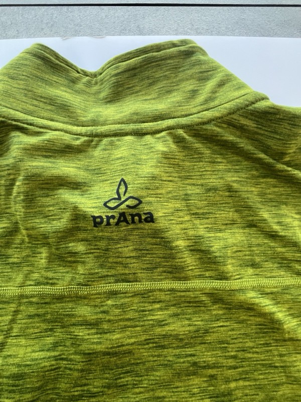 Prana Zion Men's Heathered Lime Green Performance 1/4 zip XXL gallery