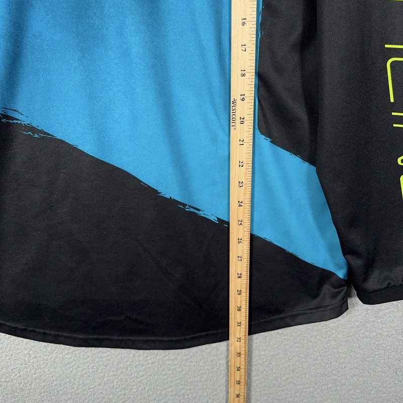Fly Racing Jersey Mens Large Blue F-16 Motorcycle Long Sleeve V-Neck Performance gallery