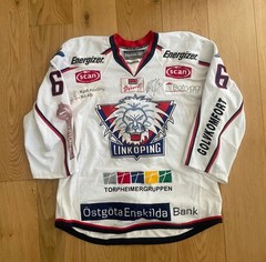 Signed Linköping HC Sweden Hockey Jersey Reebok Authentic White #6 Dahlbeck 56