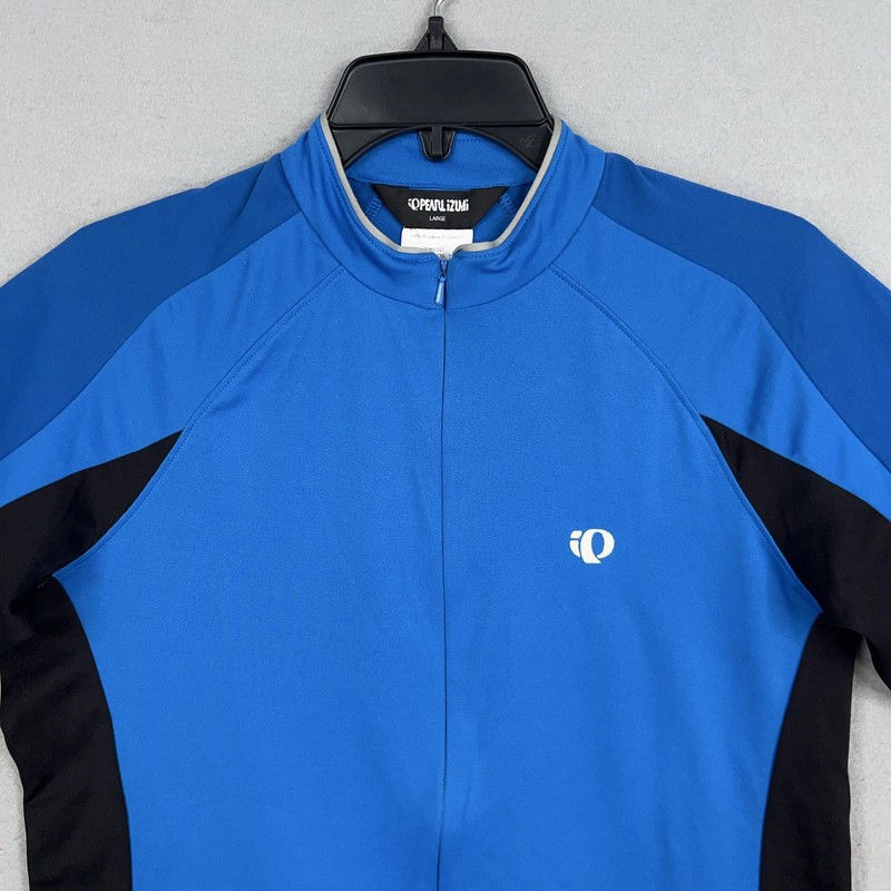 Pearl Izumi Cycling Jersey Mens Large Blue Black Short Sleeve Bike Shirt Pocket gallery