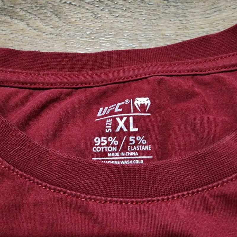 Venum UFC Mens Graphic T-Shirt XL Burgundy Red Cotton Stretch Training Top gallery