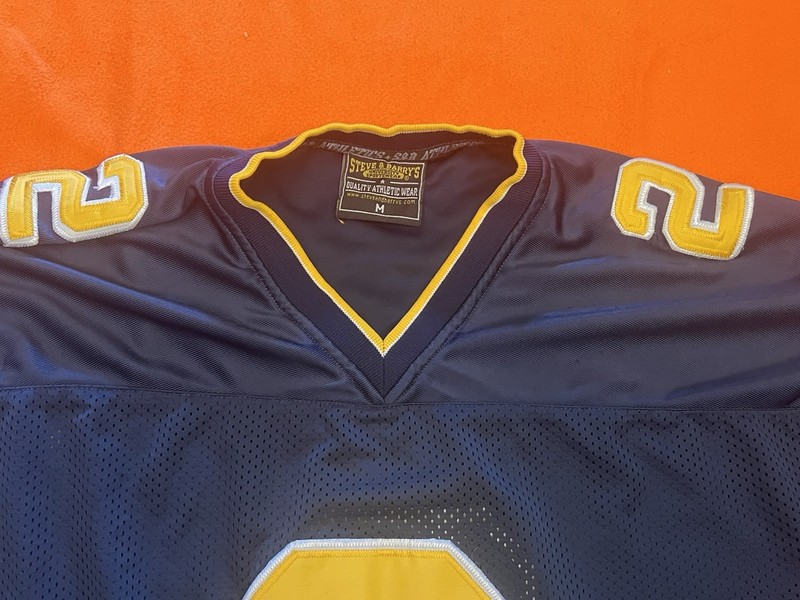 Steve & Barry's Men's #2 Football Jersey Blue/Yellow M V-Neck Mesh Breathable gallery