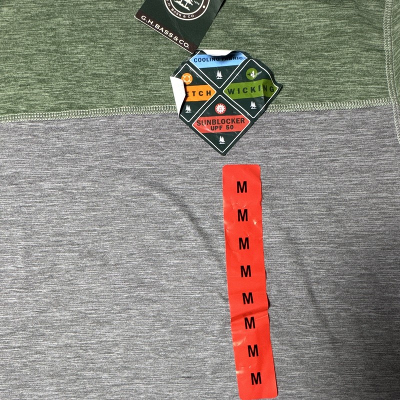G.H. Bass & Co. For Hard Service Men's M Green/Gray Colorblock Crew Tee gallery